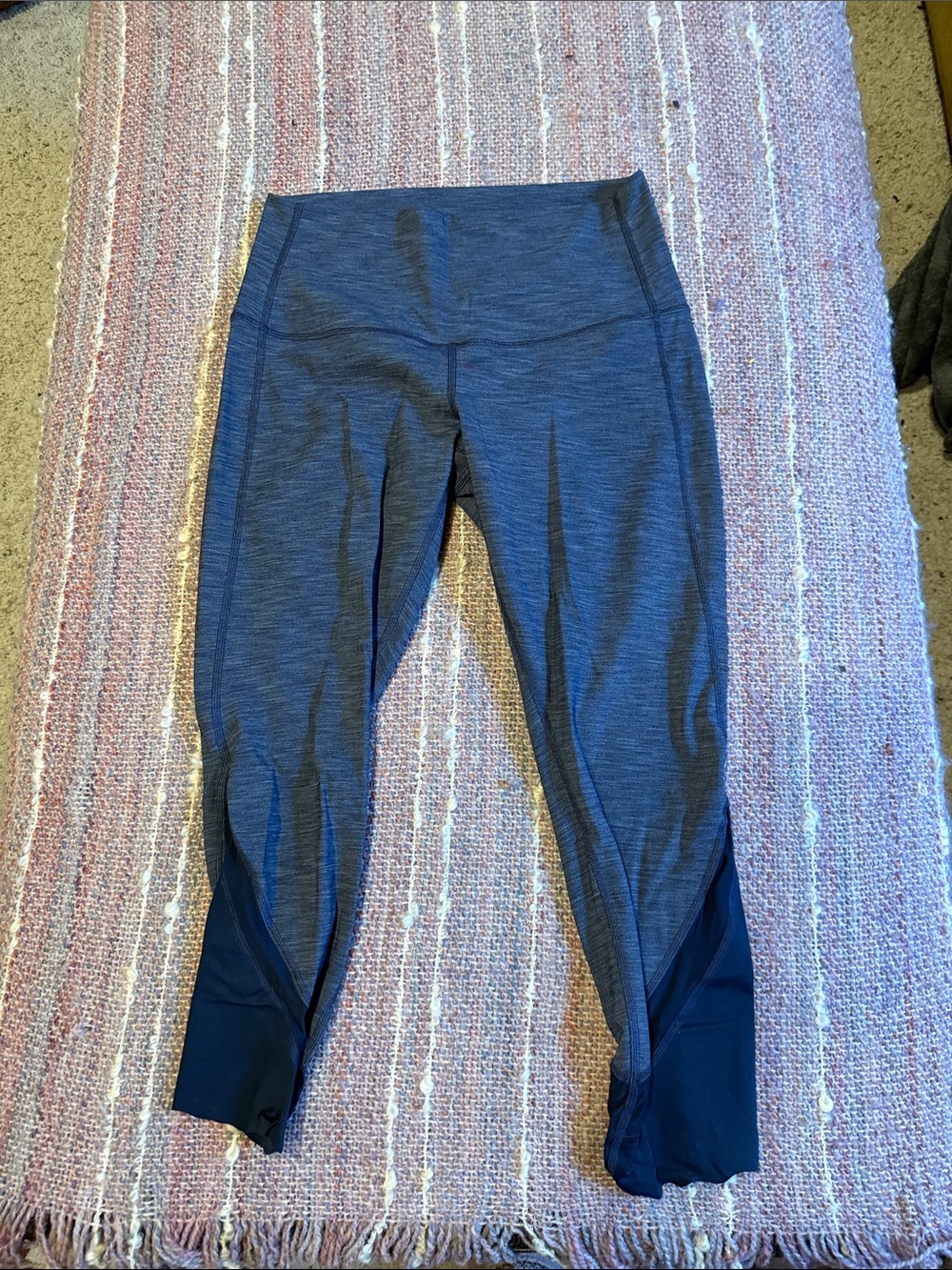 Wunderunder lululemon Heather blue Athletic Leggings with scalloped hem